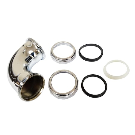 Thrifco Plumbing 1-1/2 Inch Chrome Plated Brass Slip Joint 90 Degree Elbow with 4400260